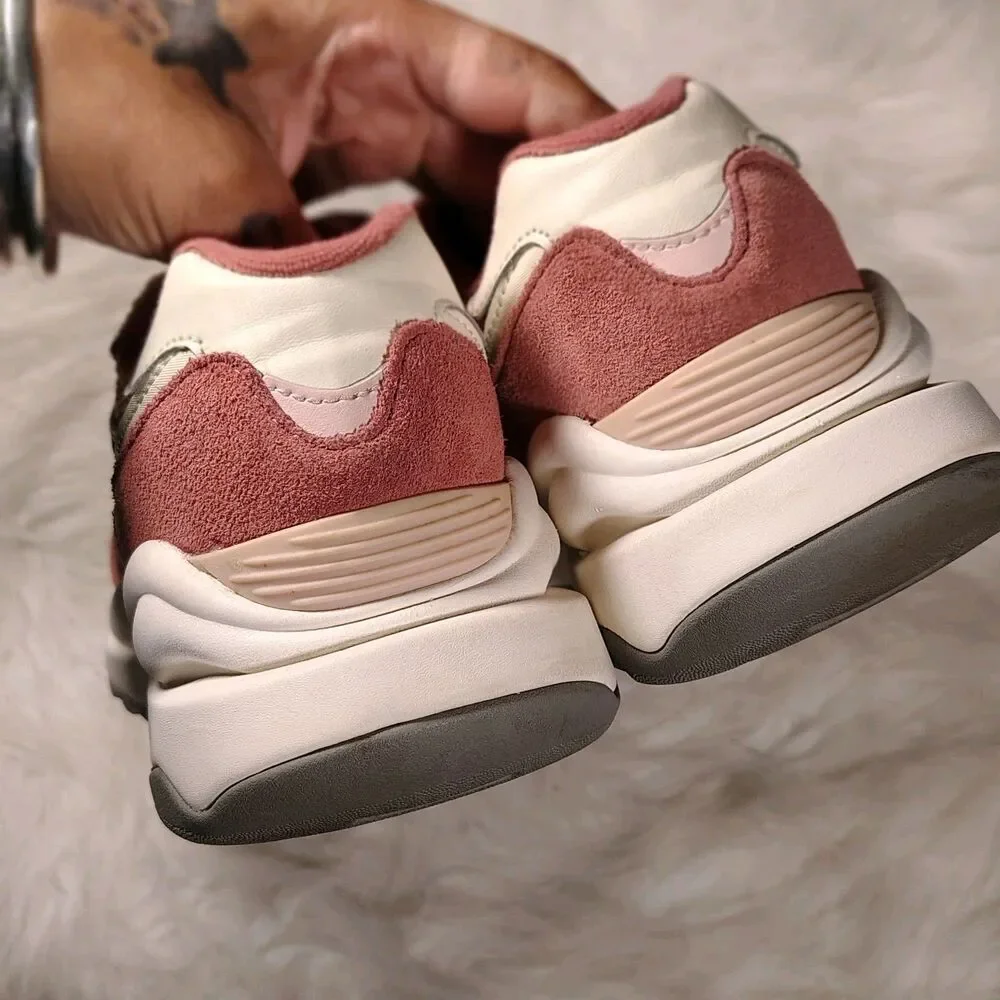 New Balance 57/40 Womens Sz 8 Rose Pink Cream Suede Sneakers Low Top